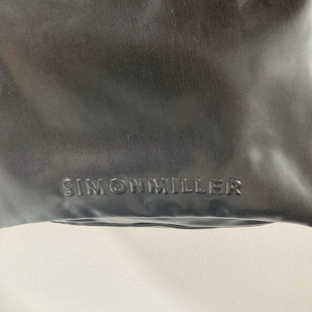 Simon Miller Black Leather Shoulder Bag with Silver Chain Handle - Picture 5 of 15